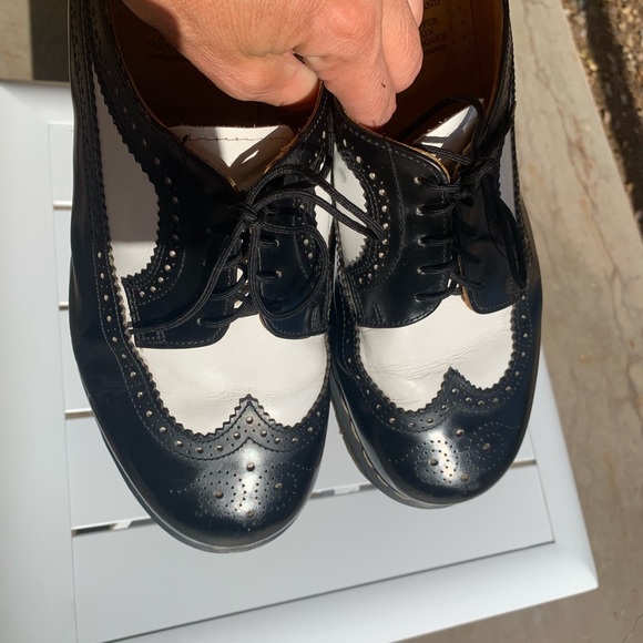 Vintage Dr. Martens black white leather wingtip Brogue Oxfords size 11 - Picture 10 of 16